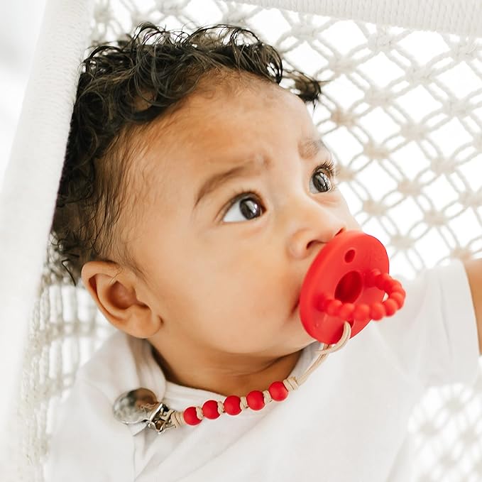 Ryan & Rose Cutie PAT Pacifier Teether (Bulb, Red)