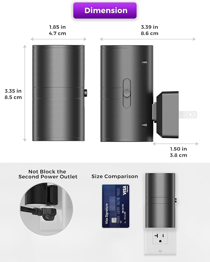 L LOHAS LED [2 Pack] Halloween Purple Night Light, Light Plug in with Sensor, Adjustable Brightness, Dimmable Lights Decorative for Christmas, Holiday, Home Decor, Party Bathroom