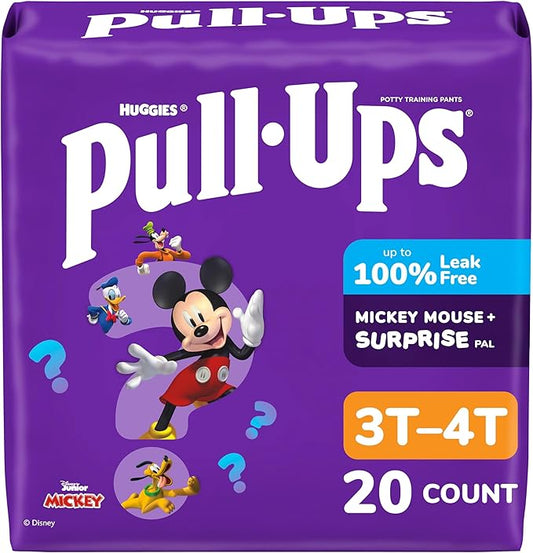 Pull-Ups Boys' Potty Training Pants, Size 3T-4T Training Underwear (32-40 lbs), 20 Count