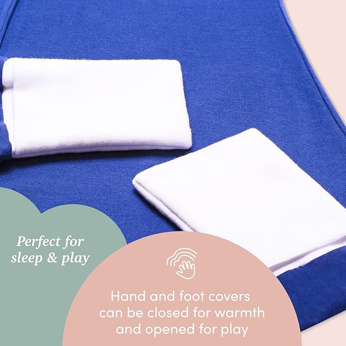 SleepingBaby Flying Squirrel Toddler Pajamas with Practical Zipper for Quick Diaper Changes and Travel Comfort - Navy - 2-3T