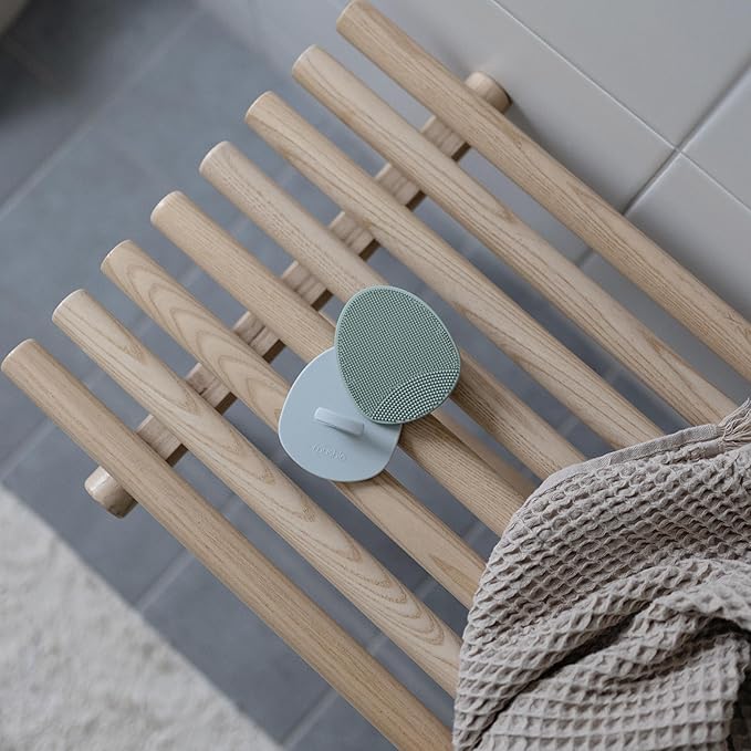 mushie Baby Bath Cradle Cap Brush | Soft Silicone Bristles for Dry Skin, Eczema, & Cradle Cap Treatment | 2-Pack (Tradewinds/Periwinkle)