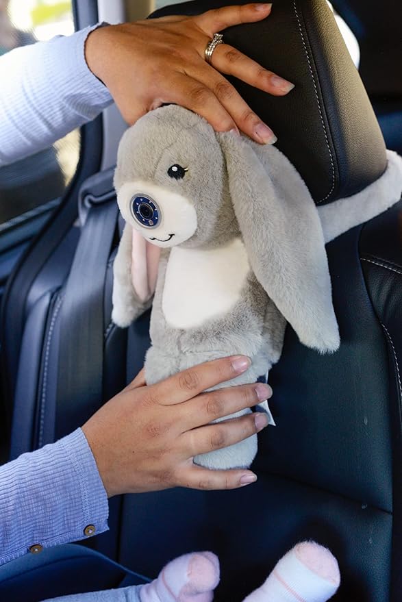 zooby Car Baby Monitor Helps Reduce Distracted Driving! Our Cuddly Plush Monitor That Babies Love Serves as a Soothing Companion for Baby so You Can Drive with Complete Peace of Mind - Bailey Bunny