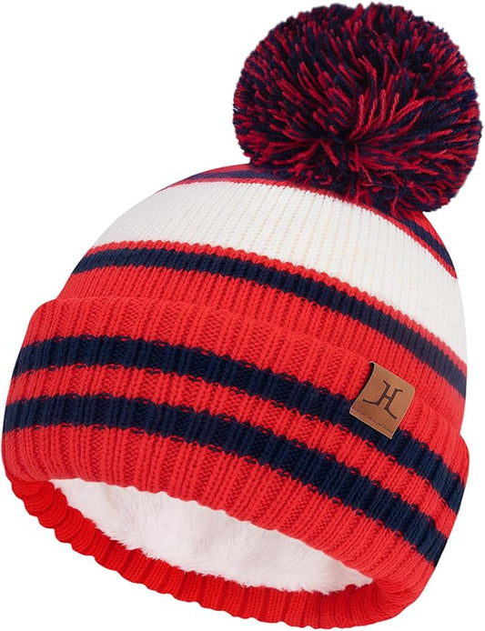 FZ FANTASTIC ZONE Kids Toddler Winter Hat Beanie with Warm Fleece Ski Baby Hats for 2-7 Years Skull Cap Baby Boys Girls Gifts