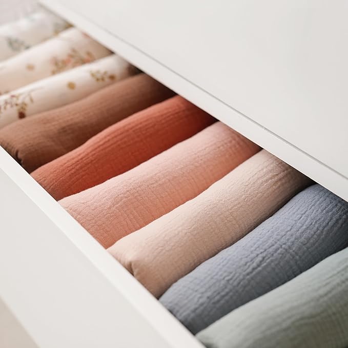 Konssy Muslin Swaddle Blankets for Girls Boys 2 Pack, 100% Cotton Receiving Baby Blanket Large 47 x 47 inches, Soft Breathable Swaddling Wrap for Unisex Newborn (Woodland,Sage)