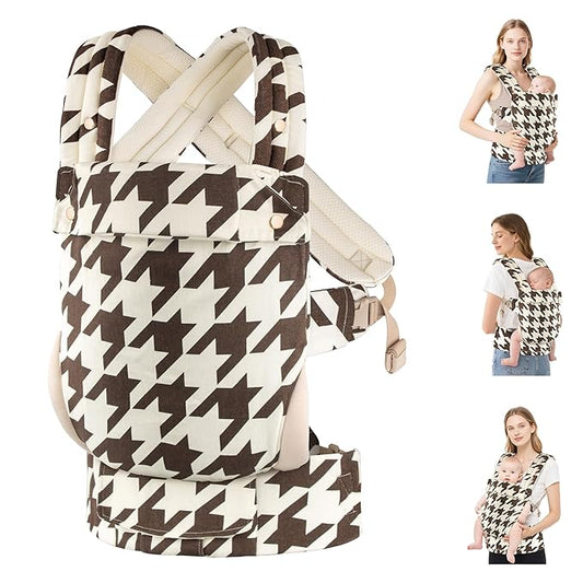 Baby Carrier Newborn to Toddler- Ergonomic,Cozy and Lightweight Infant Carrier for 7-40lbs,3 Carry Positions Newborn Carrier,Brown