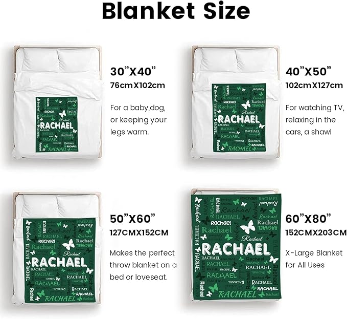 Personalized Throw Blanket with Name Custom Blankets Customized Baby Blanket for Girls Kids Adult Birthday Gift