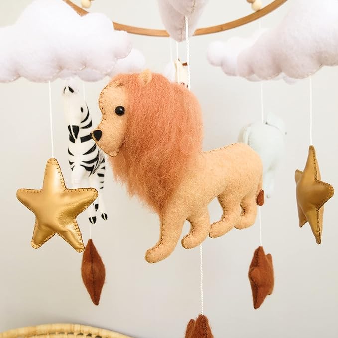 Jungle Crib Mobile for Boys & Girls, Safari Baby Mobile for Crib, Africa Safari Nursery Mobile Handmade