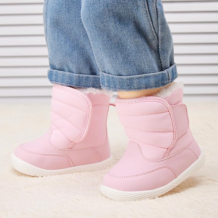 BMCiTYBM Baby Boy Girl Snow Boots Waterproof Winter Warm Booties Nonslip Lightweight Outdoor Shoes for First Walkers 6 9 12 18 24 Months(Infant/Toddler)