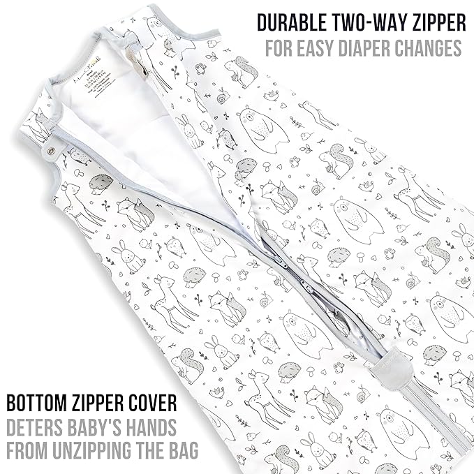 Mama Cheetah Baby Sleep Sack 2.5 TOG, Winter Baby Sleeping Bag with 2-Way Zipper, Organic Cotton Swaddle Transition Wearable Blanket for Boy Girl Infant Toddler, 24-48 Months, 1-Pack