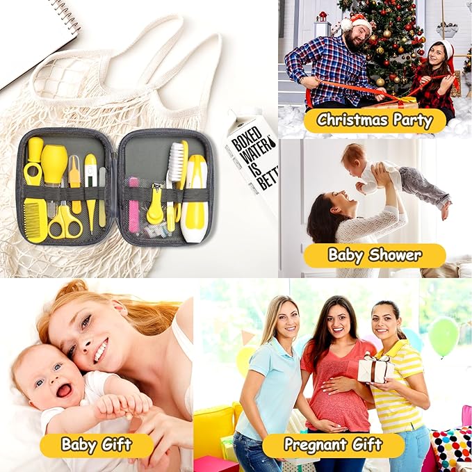 Baby Grooming Kit for Boys Girls Safety Newborn Nursery Essentials Grooming Set Gift for First-time Parents, Yellow 25 in 1