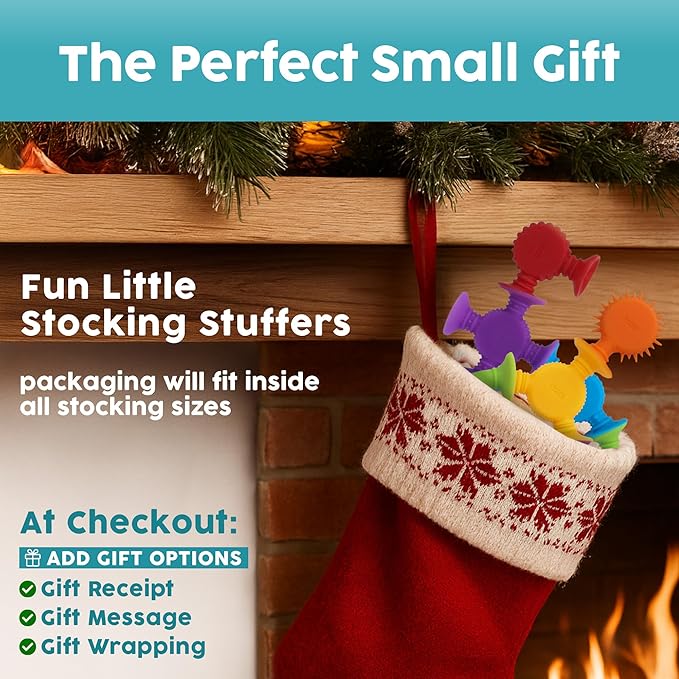 BUNMO Stocking Stuffers for Kids - Toddler Suction Bath Toys - Connect, Build, Create - Toddler Stocking Stuffers - Fine Motor Skills - Stimulating Sensory Fun - Textured 44 Pack