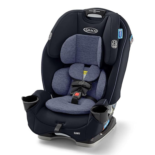 Graco Slimfit 3-in-1 Convertible Car Seat, Ultra-Space-Saving Design, Silas, Suitable for Rear and Forward-Facing, Highback Booster Seat with 10-Position Headrest
