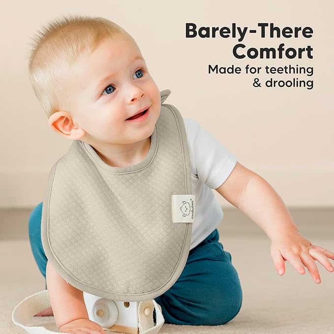 8-Pack Organic Baby Bibs for Girls, Boys - Quilted Cotton Cloth Baby Drool Bibs for Drooling and Teething Toddler, Newborn, Infant, Soft & Super Absorbent (Moor)