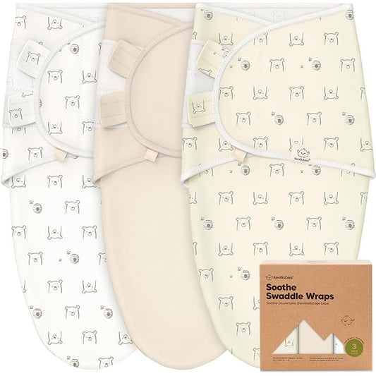3-Pack Organic Baby Swaddle Sleep Sacks - Swaddles for Newborns, Infant 0-3 Months, Baby Girls, Boys, Soft & Snug Newborn Sleep Sack, Nursery Swaddling Blankets (Bumble Bear)