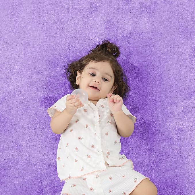 1.3" Thick Baby Floor Play Mat 50x50, Basic Padded Foam Mat for Tummy Time Crawling, Non Slip Cushioned for Babies Toddlers Infants Kids (Violet)