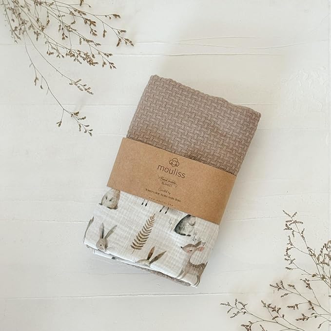 Personalized Baby Blanket with Name – Handmade 100% Organic Cotton Newborn Gift | Custom Knit Blanket for Boys, Girls, Kids & Baby Showers