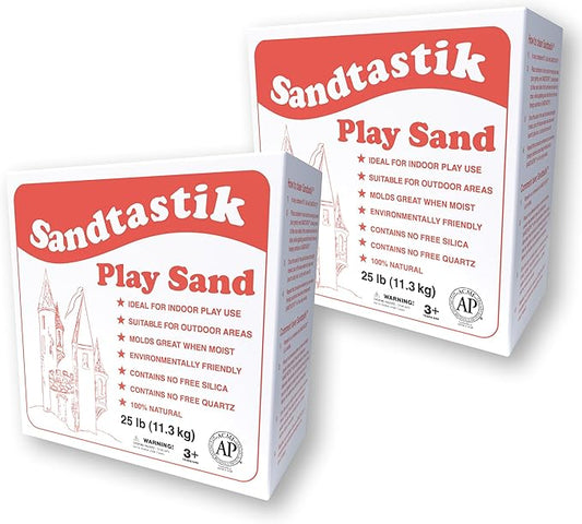 Sandtastik Sparkling White Play Sand, 25 lb (11.3 kg) Per Pack, 2 Packs