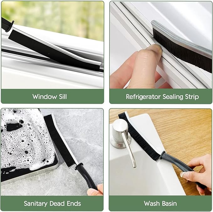 12 Pcs Crevice Cleaning Brush Set, Multi Purpose Gap Cleaning Scrub Brush and Cleaning Shovel, Cleaning Brushes for Vehicle, Kitchen, Bathroom, Corner, Sink, Cup, Teapot, Blender