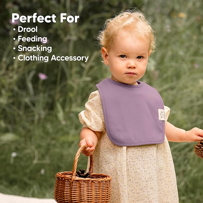 KeaBabies 8-Pack Organic Baby Bibs for Boys, Girls - Super Absorbent Cotton Drool Bibs for Baby Girl & Boy, Teething Toddler, Drooling Newborn, Ultra Soft & Machine Washable (Mauve)