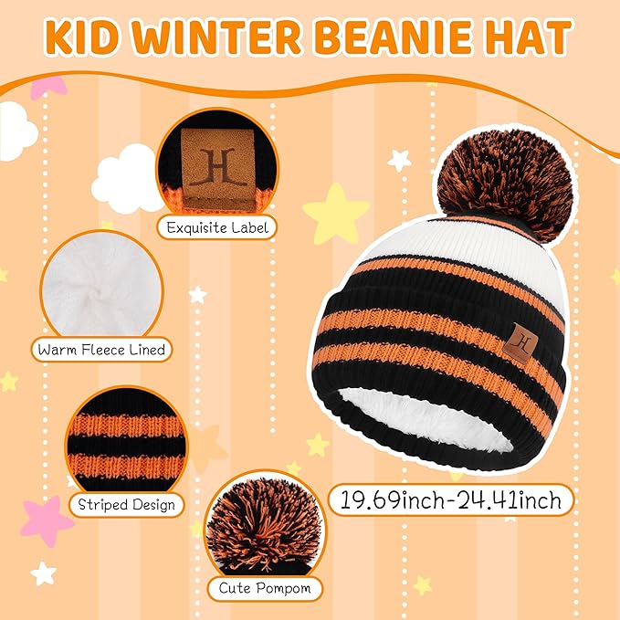 FZ FANTASTIC ZONE Kids Toddler Winter Hat Beanie with Warm Fleece Ski Baby Hats for 2-7 Years Skull Cap Baby Boys Girls Gifts