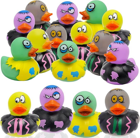 100 Halloween Zombie Rubber Duck Toy Duckies for Kids, Bath, Birthday Baby Showers Summer Beach and Pool Activity, 2" (100-Pack)