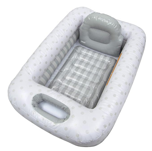 Playtex Baby Air-Filled Cushion Bath Tub - Free-Standing, Blow up, Portable, Inflatable, Safe Bathing, Baby Bathtub, Toddler Bathtub