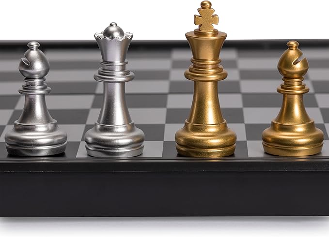 Yellow Mountain Imports Travel Magnetic Chess Set (9.8-Inch) - Folding and Portable Board Game