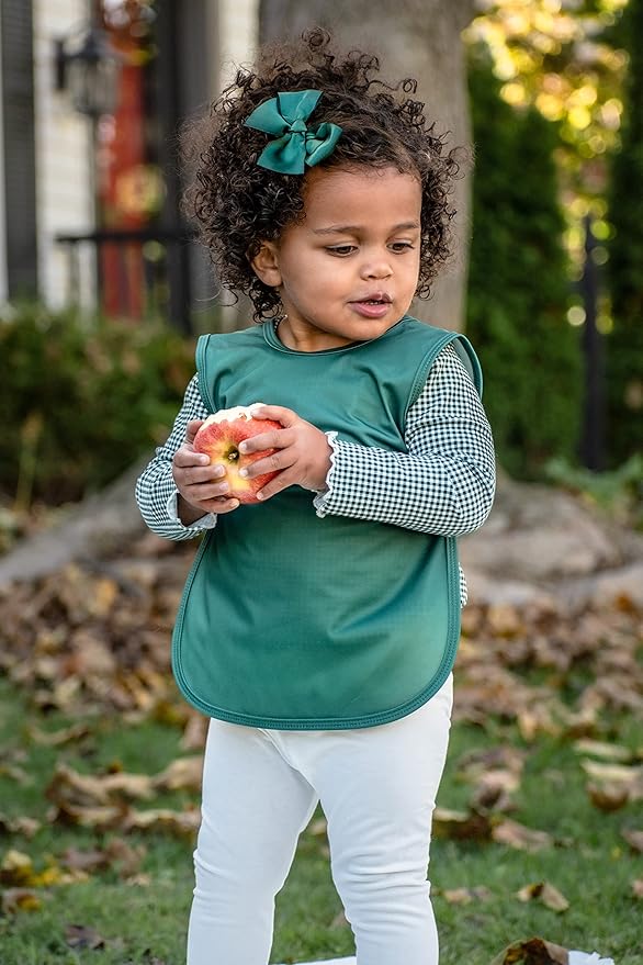 BapronBaby Minimalist Pine Bapron - No Neck Tie Safer Bib for Baby & Toddler - Soft Waterproof Stain Resistant - Machine Washable - Sz Baby/Toddler 6m-3T