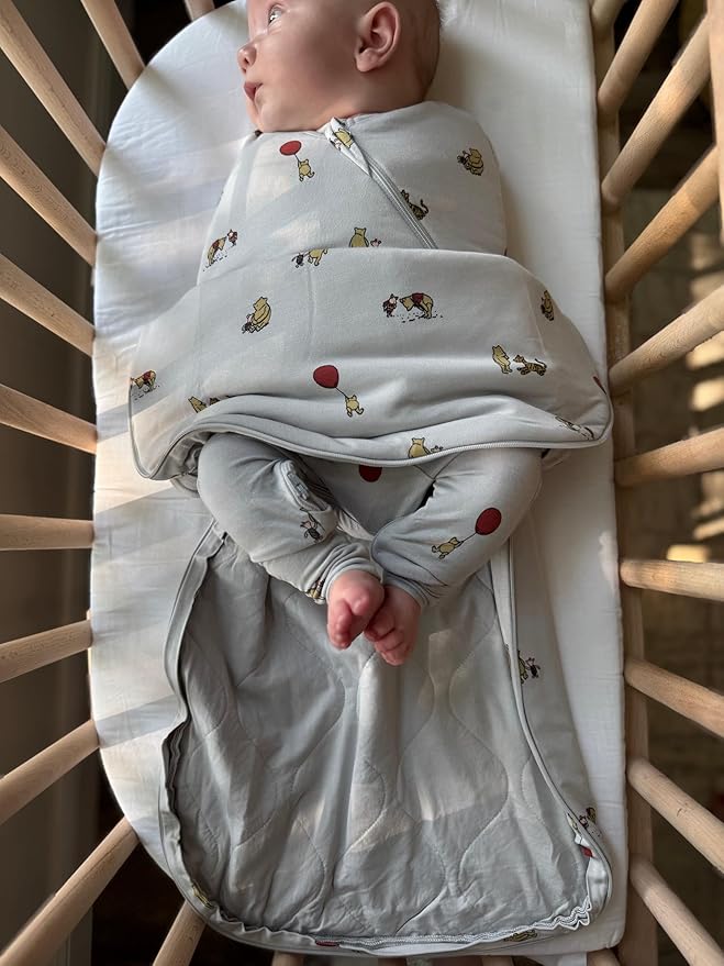 GUNAMUNA Swaddle Wrap for Newborns – Arms In or Out, Easy Diaper Changes with WONDERZiP, Soft Sleep Sack, 2.5 TOG