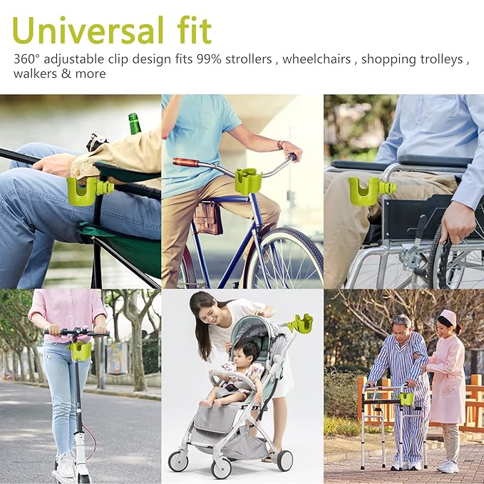 Suranew Adjustable Stroller Cup Holder with Phone Holder for Baby Stroller for Family Members