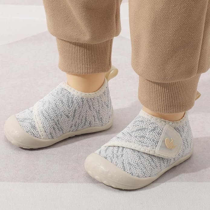 FEETCITY Baby First Walking Shoes Wide Baby Shoes Infant Sneakers Newborn Crib Shoe Barefoot Lightweight Slip On Shoe