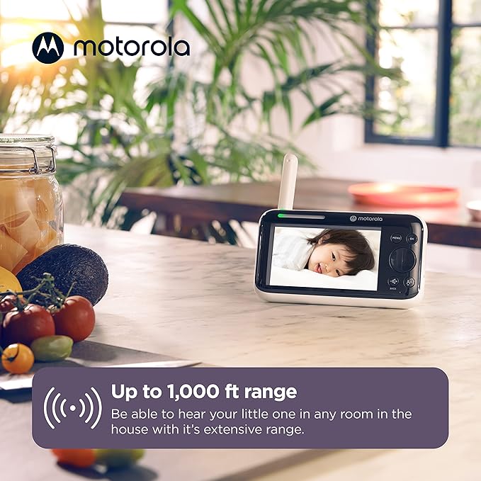 Motorola Nursery WiFi Baby Monitor with Camera, 5" Screen, Wall Mount, Long Range, 2-Way Audio, Temperature Sensor, Motorized, Lullabies, Cry Detection, PIP1610 HD Connect