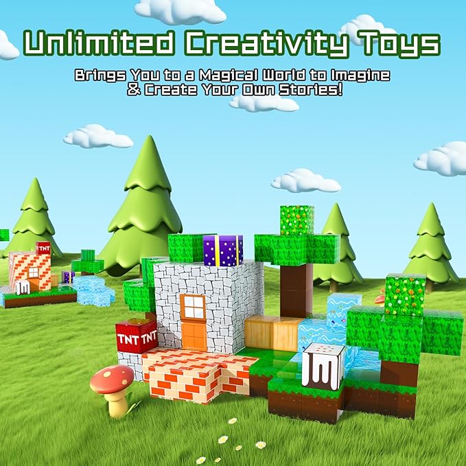 Magnetic Blocks - 120PCS Magnetic Building Blocks Toys,Toddler Montessori Game Creative Construction Toys for Boys Girls,Magnet Tiles Cubes STEM Sensory Toys Birthday Gift for Kids Ages 4 5 6 7 8 9 10