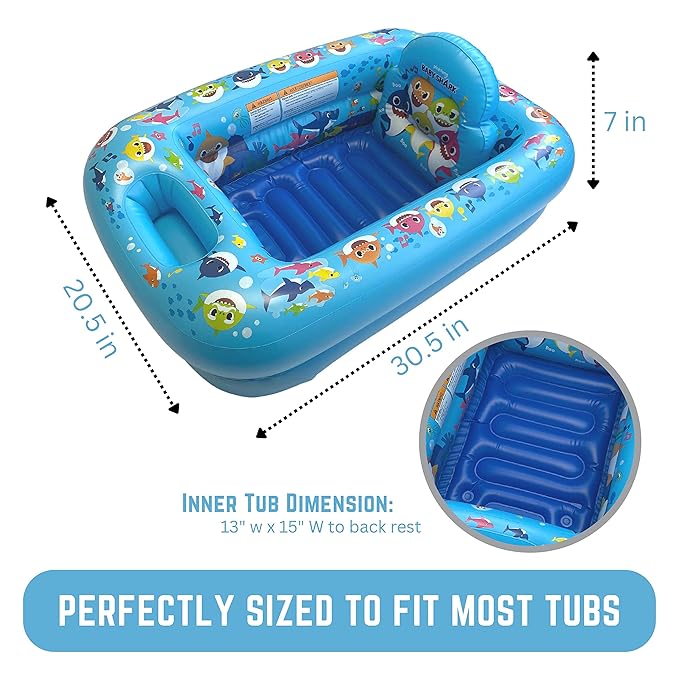 Nickelodeon Baby Shark Making a Splash Inflatable Tub - Baby Bathtub