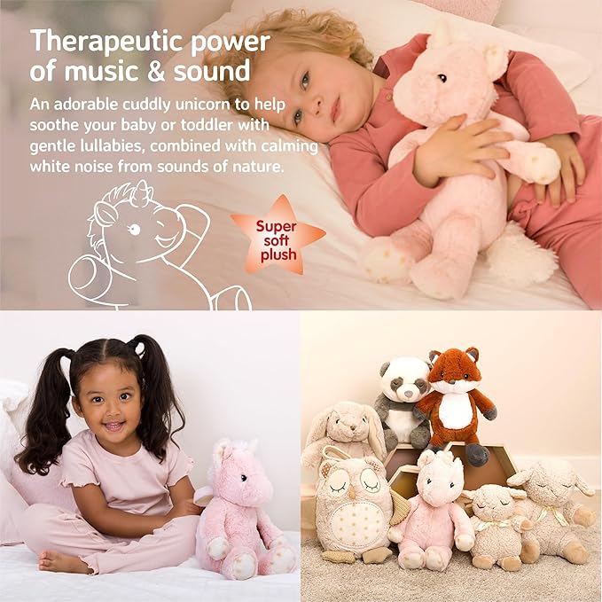 Cloud b Sound Machine with White Noise Soothing Sounds | Cuddly Stuffed Animal | Adjustable Settings and Auto-Shutoff | Ella The Unicorn