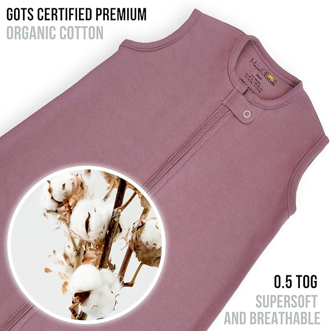 Mama Cheetah Baby Sleep Sack 0.5 TOG, Organic Cotton Baby Wearable Blanket with Two-Way Zipper, Swaddle Transition Baby Sleeping Bag for Newborn Infant Toddler Boy Girl, 24-48 Month