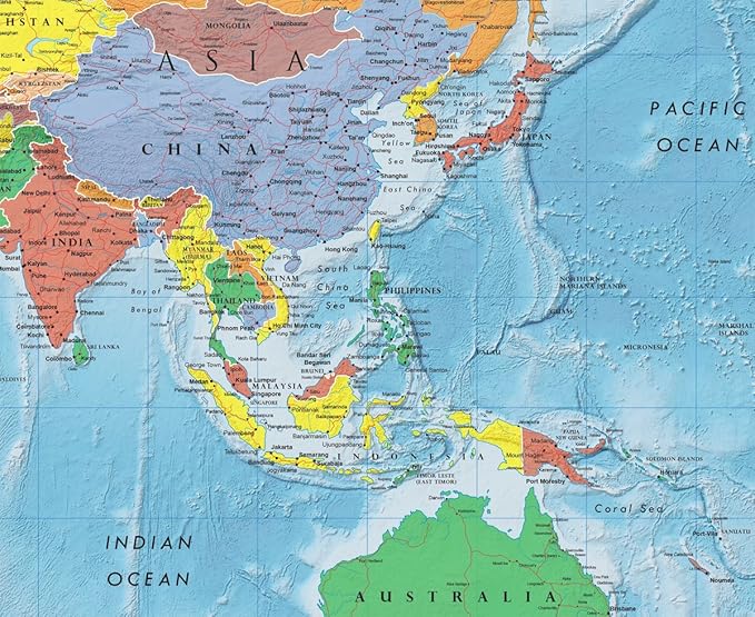 24x36 World and USA Classic Premier 3D Two Wall Map Set (Laminated)