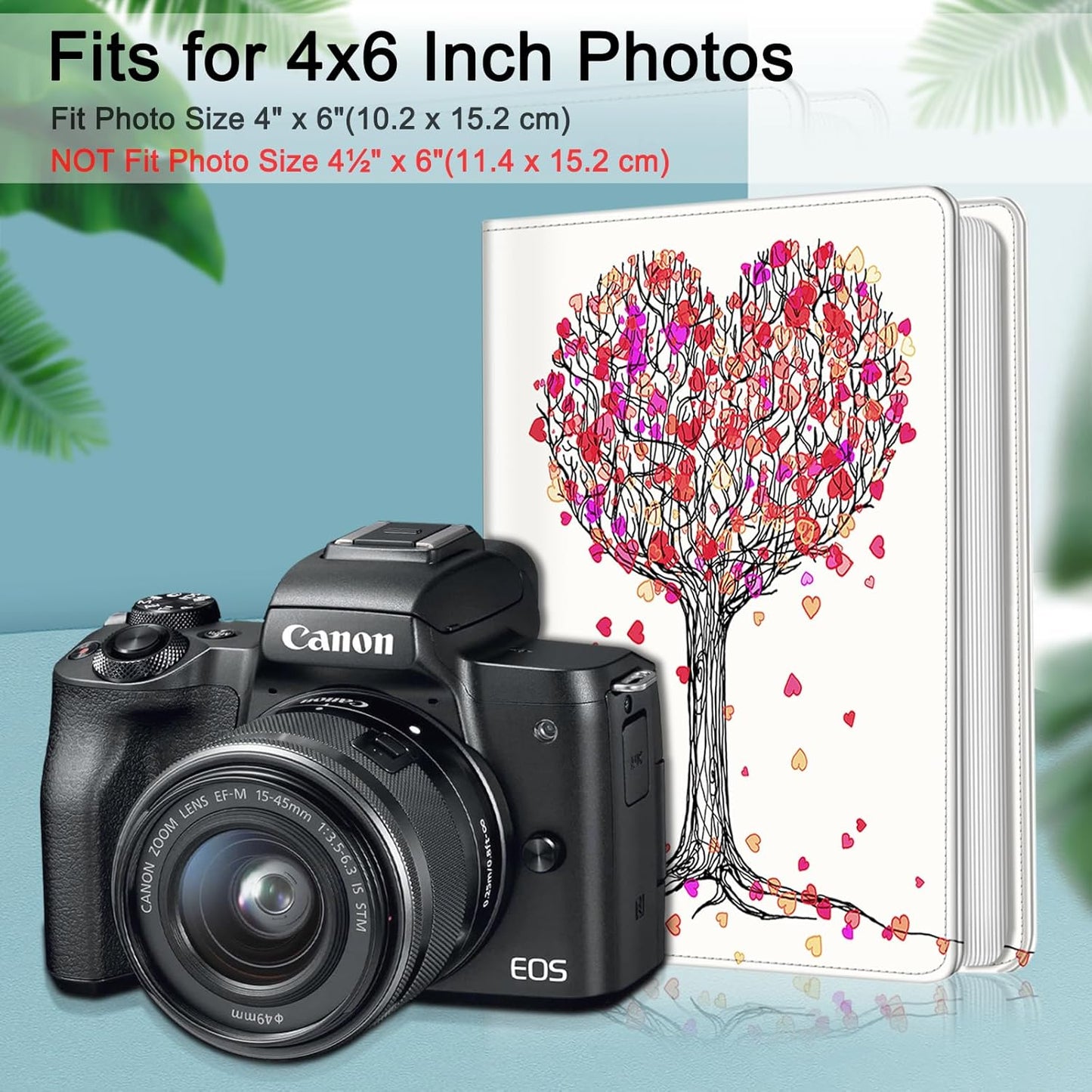 Fintie Photo Album for 4x6 Photos - 112 Pockets Vegan Leather Cover Memory Albums Book for Birthday Family Anniversary Vacation Pictures, Autumn Love