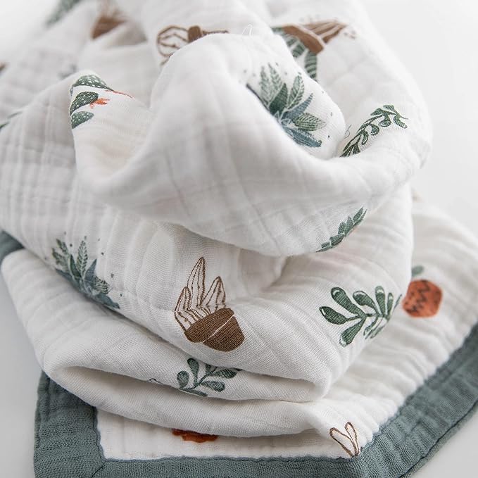 Little Unicorn Newborn Receiving Quilt | Ultra- Soft, Multi-Layered Muslin Fabric | Gift for Newborns & on-The-go (Prickle Pots)