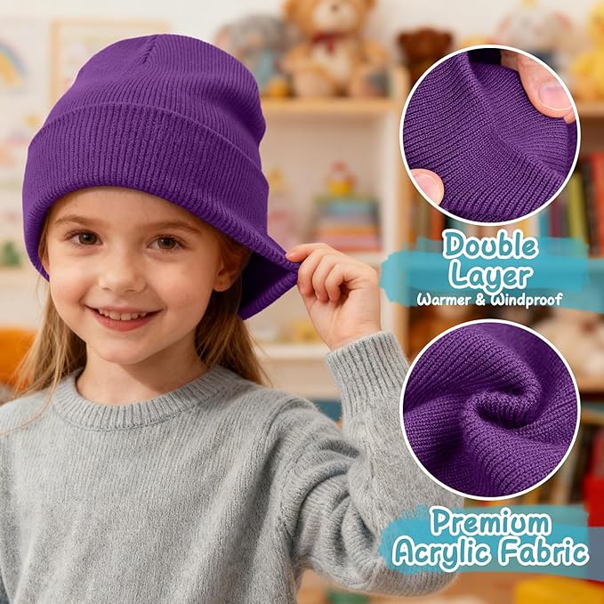 ZOORON Toddler Beanie Baby Kids Beanies Warm Winter Hat Knit Skull Cap for Boys & Girls Soft Children Infant Hat