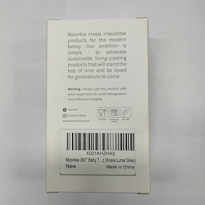 Moonkie Teething Toy, Safe & Easy to Hold BPA Free Silicone Teethers, 360° Baby Toothbrush with Suction Base, Teether Toys Best for Babies 6-12 Months (Koala Lunar Grey)