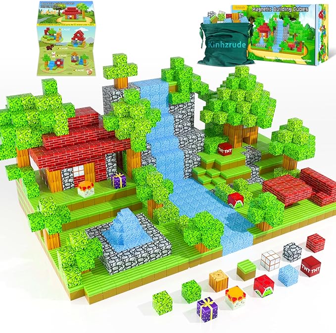 Magnetic Blocks - 120PCS Magnetic Building Blocks Toys,Toddler Montessori Game Creative Construction Toys for Boys Girls,Magnet Tiles Cubes STEM Sensory Toys Birthday Gift for Kids Ages 4 5 6 7 8 9 10