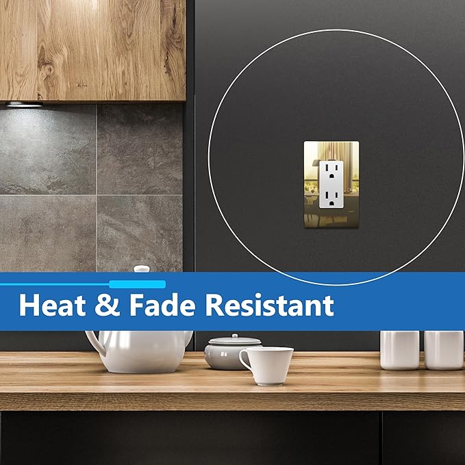 LIDER Decorator Metal Wall Plate, Temperature and Impact Resistant, 201 Stainless Steel, Screwless Cover, Modern Decoration Upgrade, Mid-Size 1-Gang 4.88" x 3.11", Polished Brass, LSMWP-31M-PB