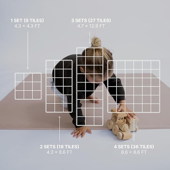 Toddlekind Solid Color Foam Play Mat 4x4 Baby Playmat. Stylish, Non-Toxic, Odorless, Plain Design Puzzle Play Mat 0m+ (Rose/Blush/Nude)