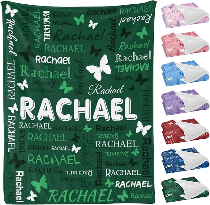 Personalized Throw Blanket with Name Custom Blankets Customized Baby Blanket for Girls Kids Adult Birthday Gift