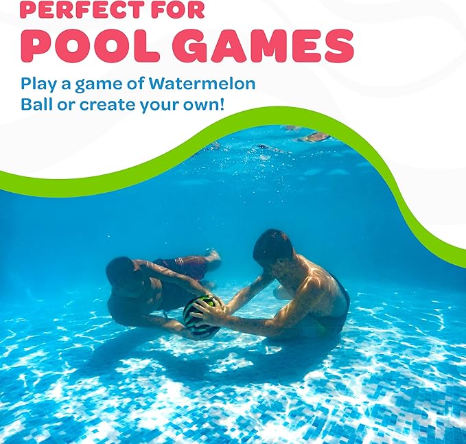 Watermelon Ball – Cool Underwater Pool Toy for Teen Boys, Girls, Men & Women. Great Gifts for Swimming, Diving & Backyard Games. Best for Birthday Presents, Spring Vacation & Summer Family Fun.