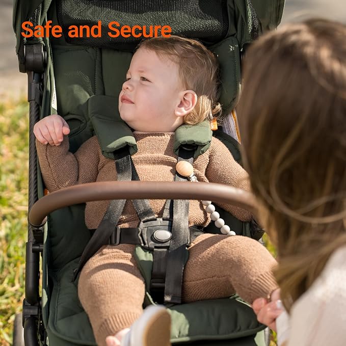 MAMAZING Lightweight Baby Travel Stroller with Carbon Fiber Frame, Compact & Airplane-Friendly, One-Handed Folding Design, 11.6 lbs, Perfect for Toddlers, Green