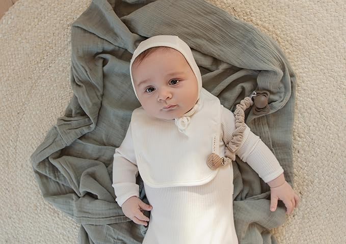 Ely's & Co. Muslin Swaddle Blanket 2-Pack — 100% Cotton Muslin Extra-Large Swaddle Blankets (47” x 47”) Solid + Printed (Sage Pear)