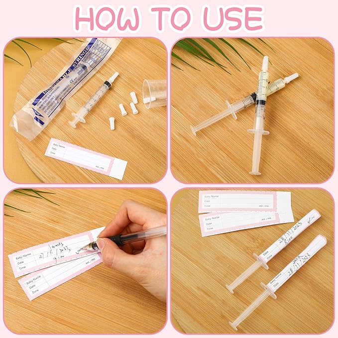 Trelaco Colostrum Collector Kit Include Sterile Sealed Breast Milk Syringes with Caps No Needle Colostrum Syringes Stickers 1 Measuring Cup Harvesting Collection for Breastmilk(50 Sets,3 ml)