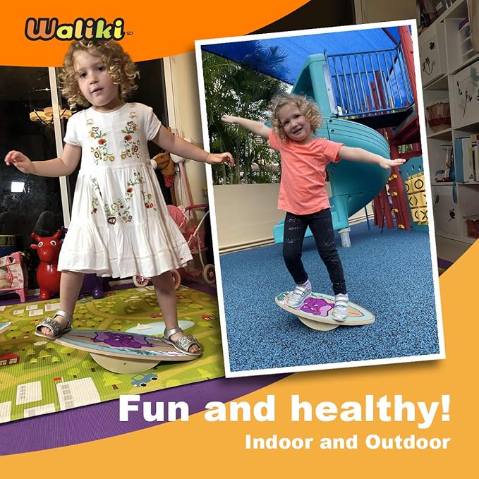 WALIKI Wood Balance Board | Ages 3-8 | Toddlers and Kids |